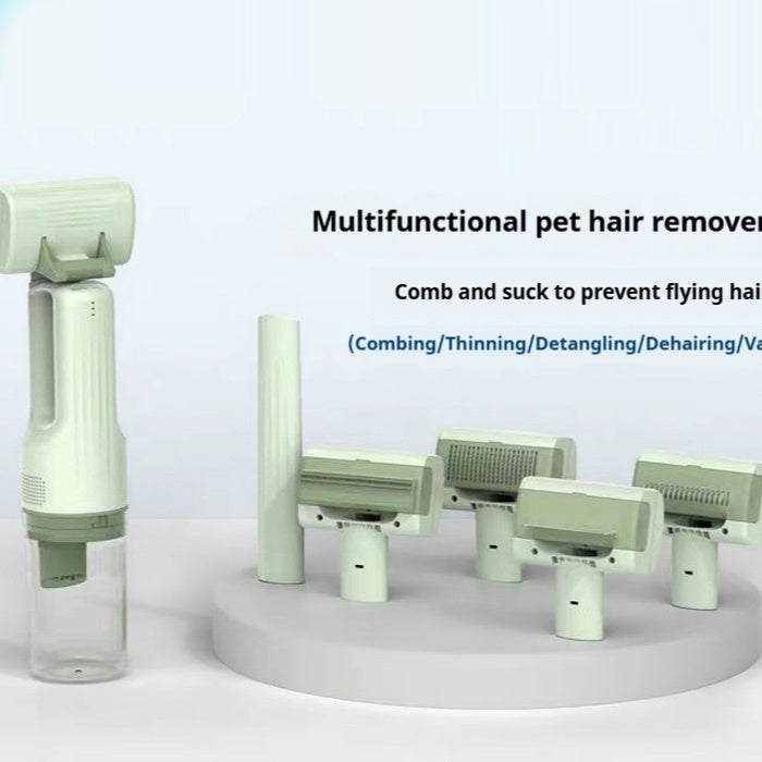 Pet Brush Vacuum for Shedding Grooming – Quiet Handheld Vacuum Brush Tool