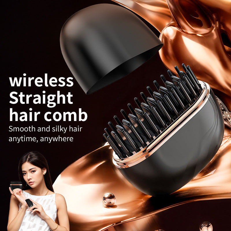 **Portable Wireless Mini Hair Straightening Comb for Safe, Gentle Styling