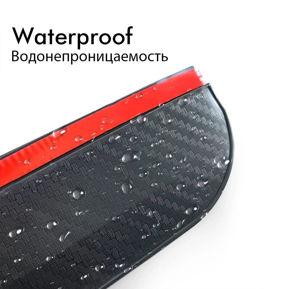 2PCS Carbon Fiber Rearview Mirror Rain Visor Covers for Clear Vision