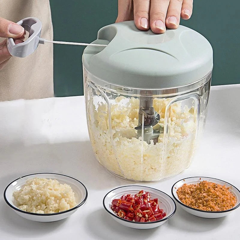 Manual Meat Mincer and Garlic Chopper for Easy Vegetable Cutting