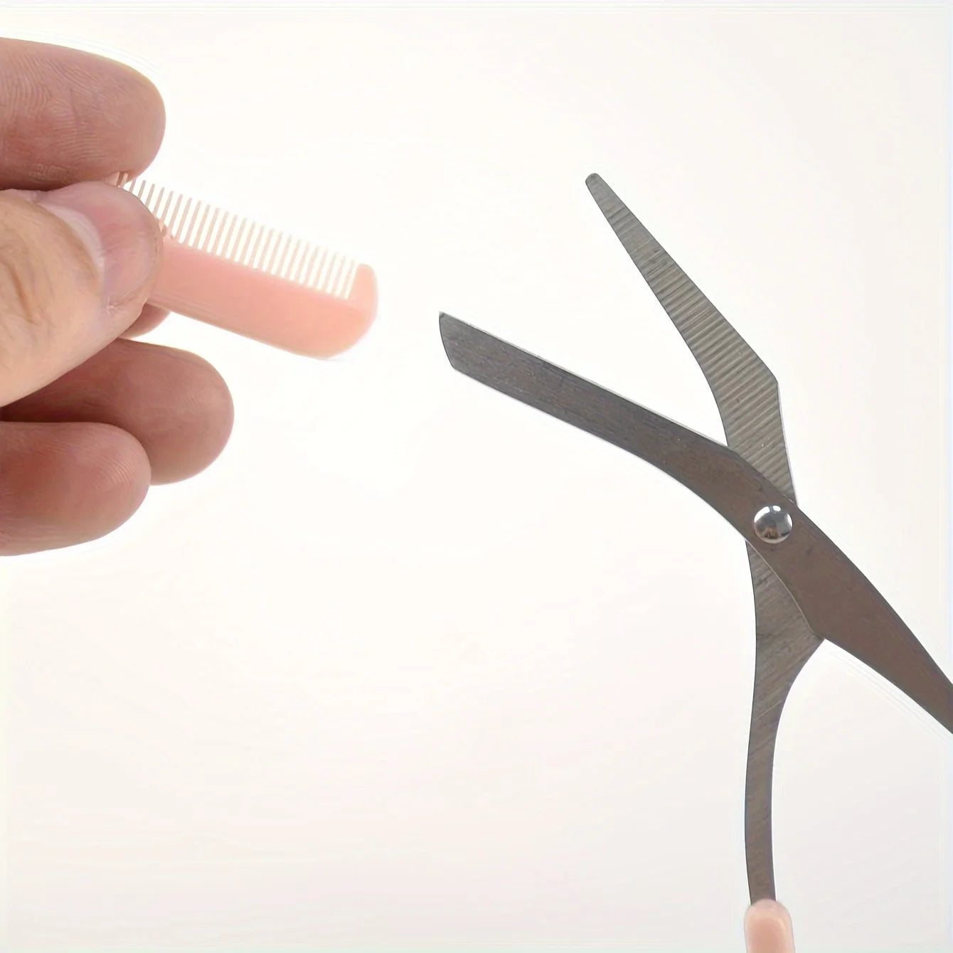 Stainless Steel Eyebrow Razor Scissor Set for Safe Beginner Trimming