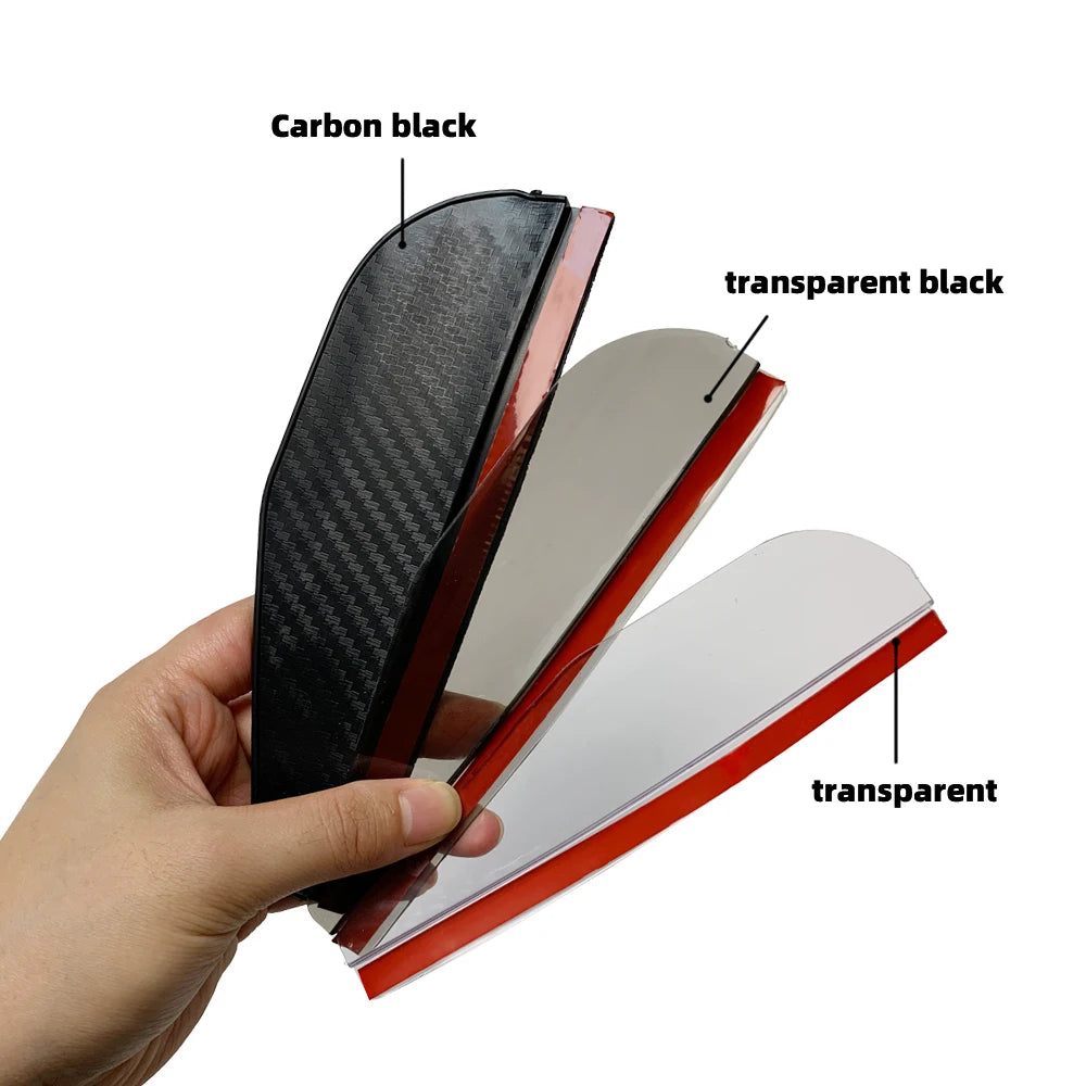 2PCS Carbon Fiber Rearview Mirror Rain Visor Covers for Clear Vision